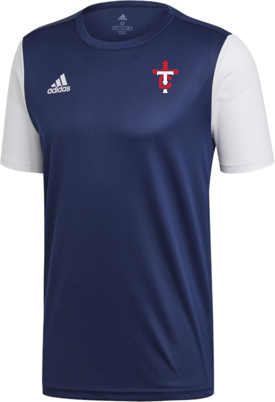 adidas Teurlings Estro Practice Jersey - Blue TCHS 23 Dark Blue/White Mens Small - Third Coast Soccer