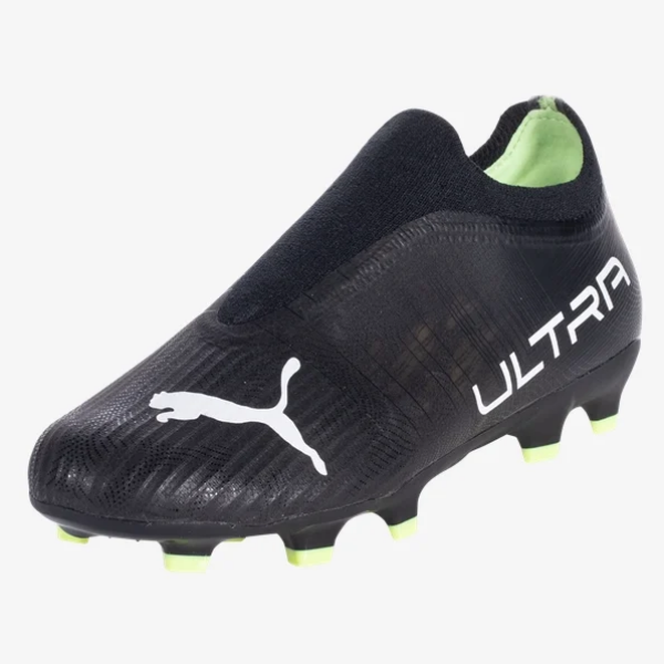 Puma Ultra 3.4 FG Jr - Black/White/Fizzy Light Youth Firm Ground Youth 1 Black/White/Fizzy Light - Third Coast Soccer