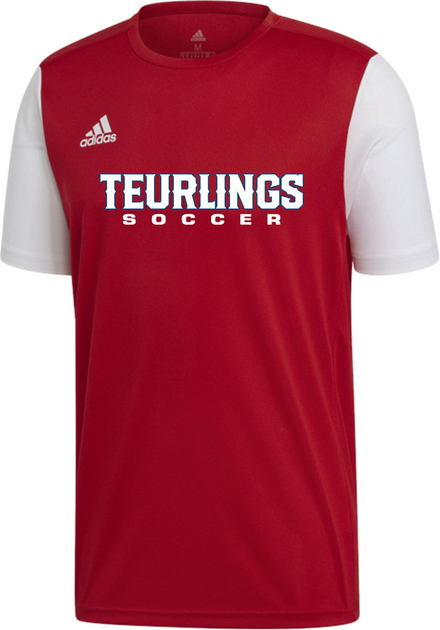 adidas Tch Youth Estro 19 Practice Jersey - Red Teurlings Power Red/White Youth Medium - Third Coast Soccer