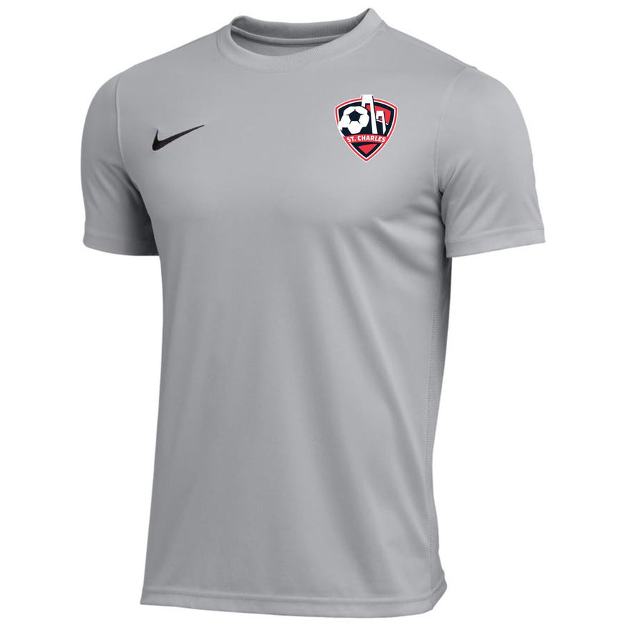 Nike St. Charles Youth Park VII Training Jersey - Grey St. Charles Soccer 2022-2024 Youth Small Wolf Grey/Black - Third Coast Soccer