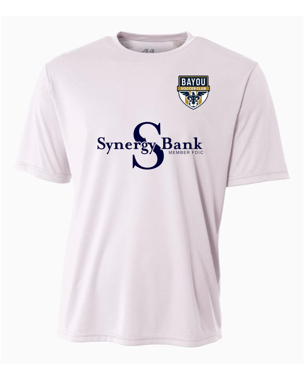 A4 Bayou SC Men's Recreational Jersey - Navy and White Bayou Soccer Club Rec White Mens Small - Third Coast Soccer