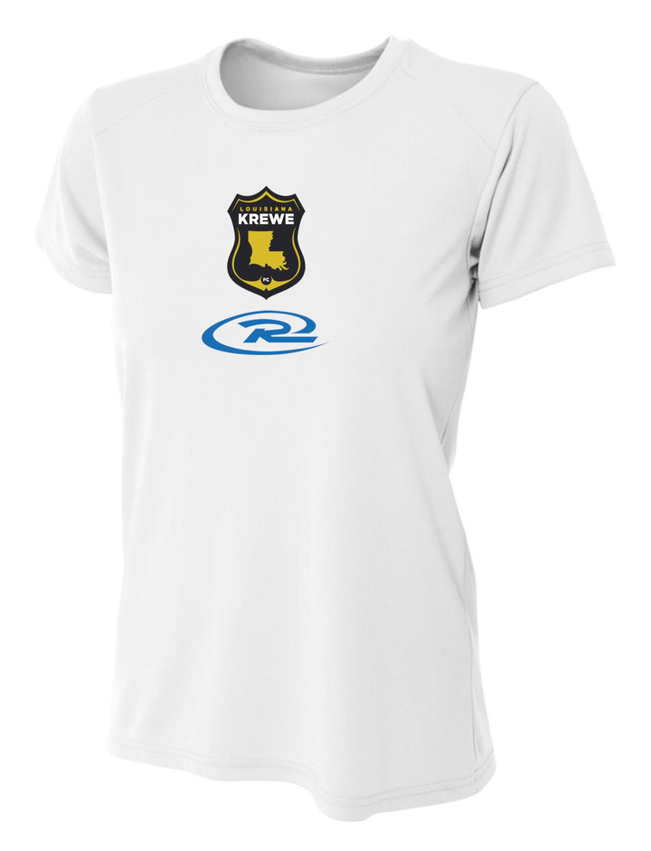 A4 LA Krewe-Rush Short-Sleeve Shirt FC - Black, Silver Or White LA Krewe Rush Spiritwear White Womens Small - Third Coast Soccer