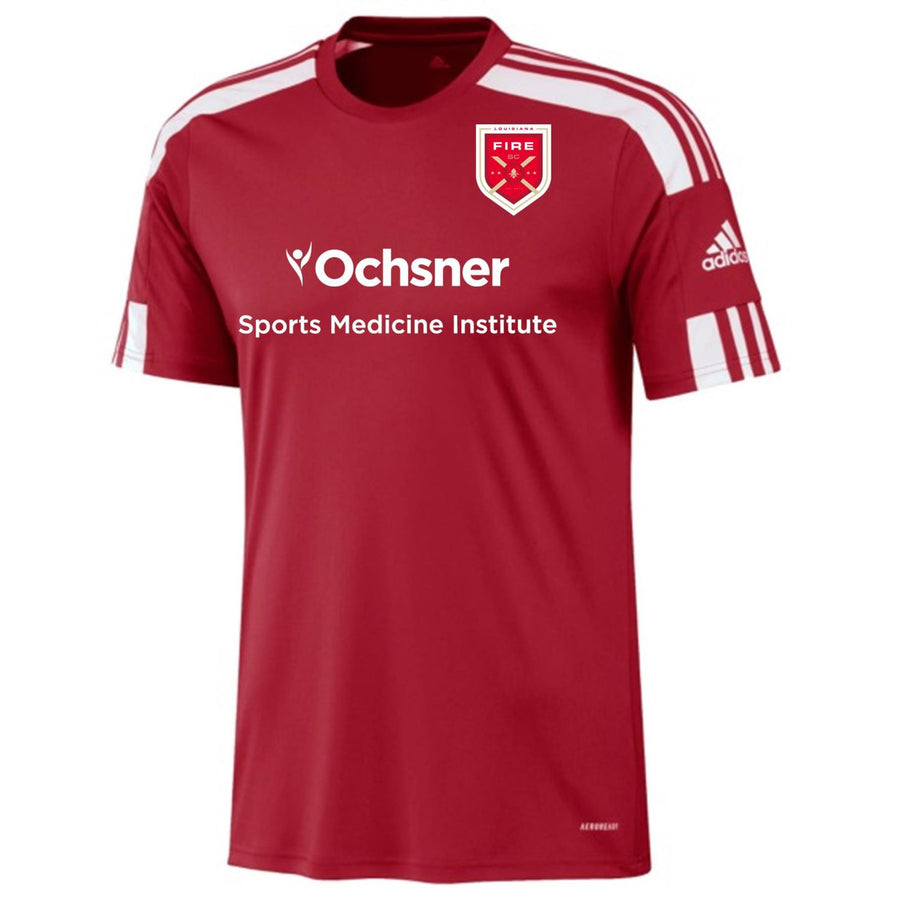 adidas Fire Youth Squadra 21 Jersey - Red Louisiana Fire 2022-2024 Youth X-Small Team Power Red/White - Third Coast Soccer